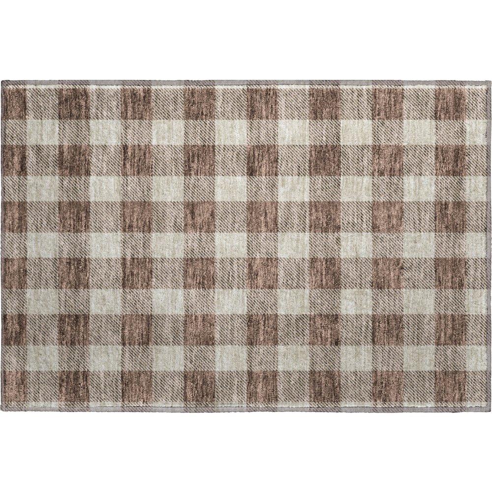 Premium Machine Washable Mayfield AMF923 Brown 1'8" x 2'6" Rug. Picture 1