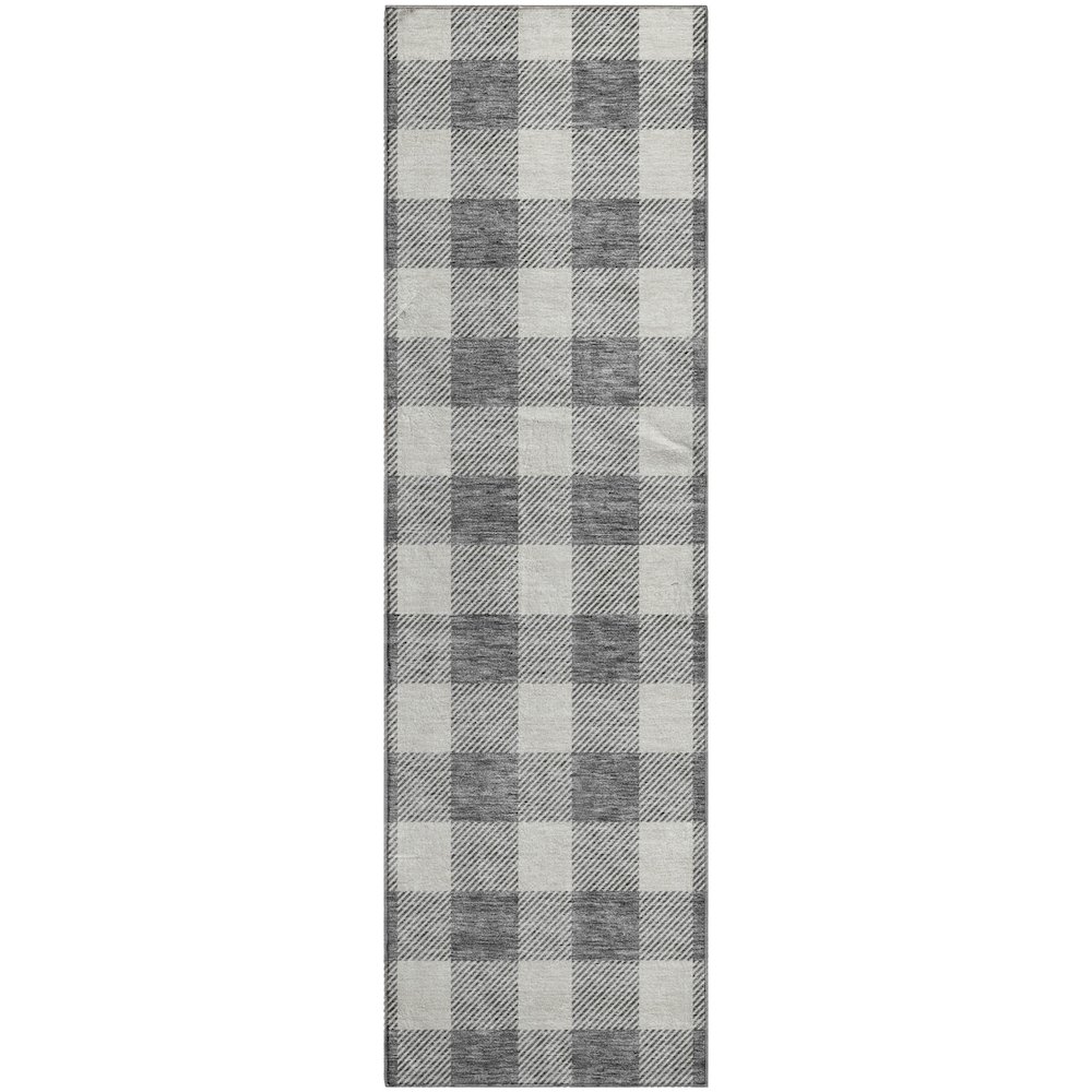 Premium Machine Washable Mayfield AMF923 Gray 2'3" x 7'6" Runner Rug. Picture 1