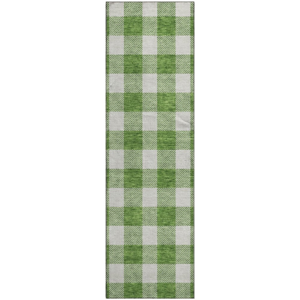 Premium Machine Washable Mayfield AMF923 Green 2'3" x 7'6" Runner Rug. Picture 1