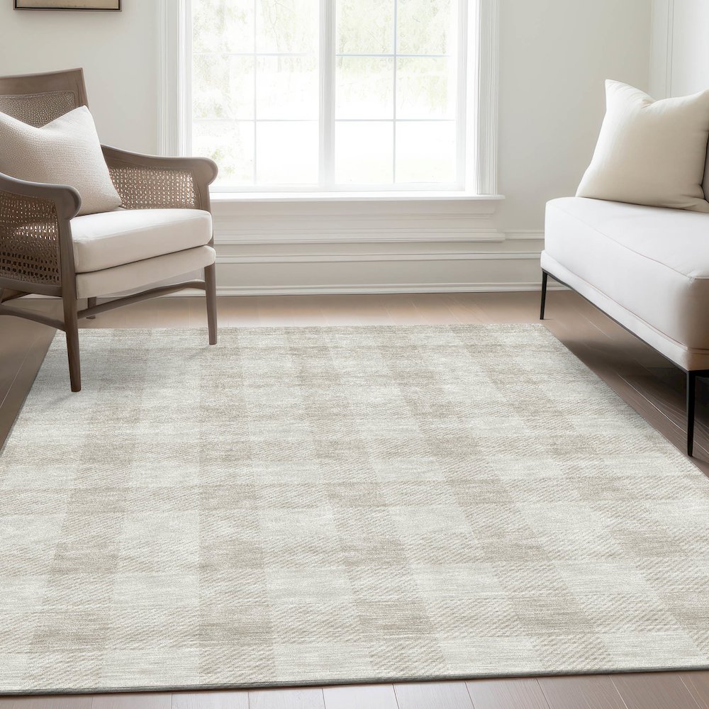 Premium Machine Washable Mayfield AMF923 Ivory 2'6" x 3'10" Rug. Picture 6