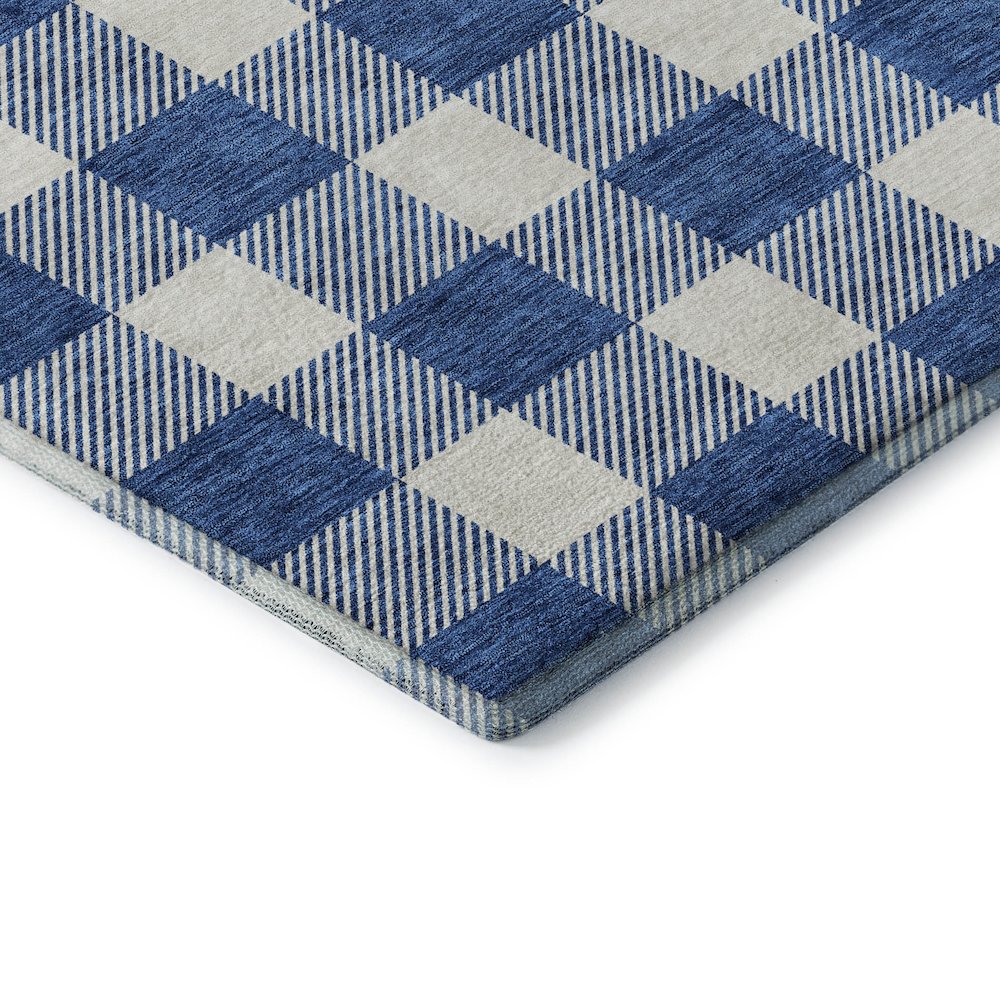 Premium Machine Washable Mayfield AMF923 Navy 1'8" x 2'6" Rug. Picture 3