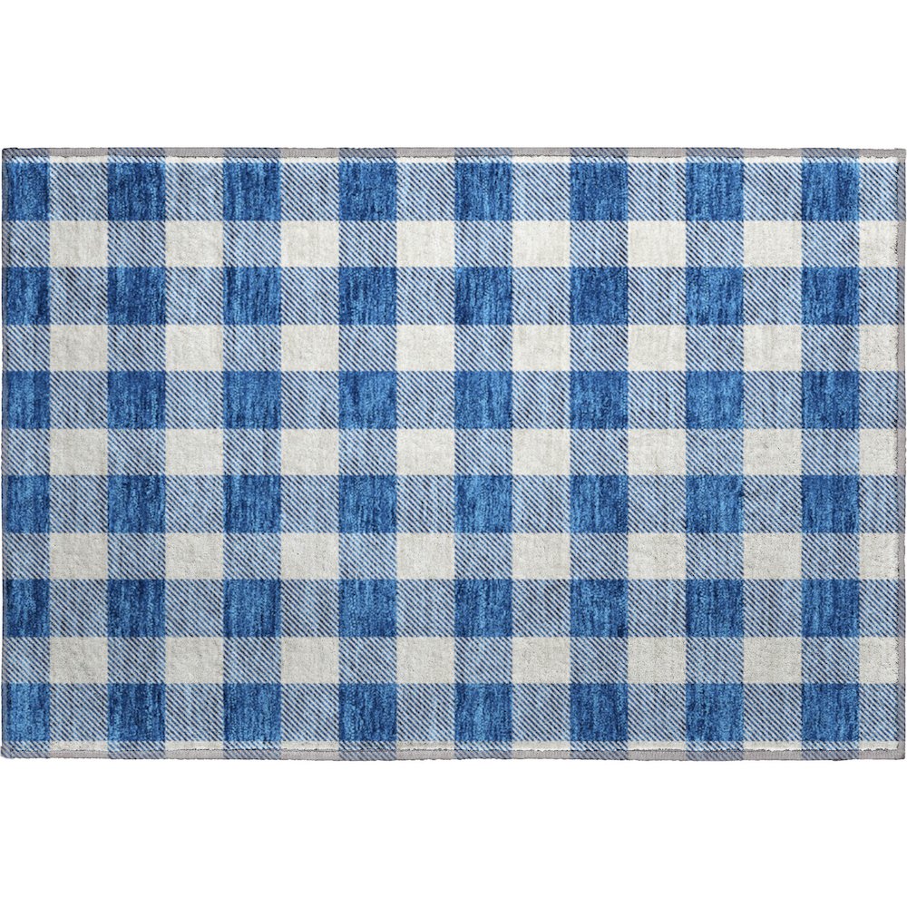 Premium Machine Washable Mayfield AMF923 Navy 1'8" x 2'6" Rug. Picture 1