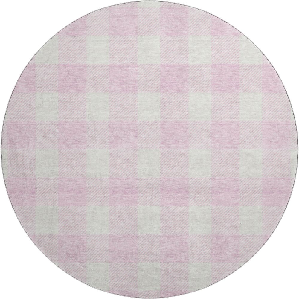 Premium Machine Washable Mayfield AMF923 Pink 8' x 8' Round Rug. Picture 1