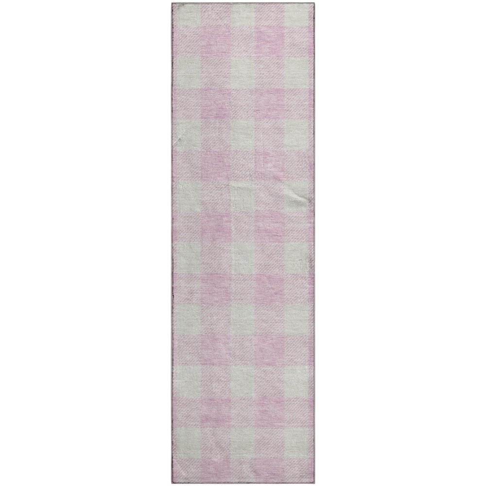 Premium Machine Washable Mayfield AMF923 Pink 2'3" x 7'6" Runner Rug. Picture 1