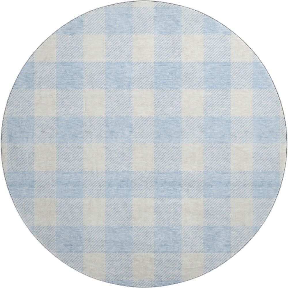 Premium Machine Washable Mayfield AMF923 Sky 8' x 8' Round Rug. Picture 1