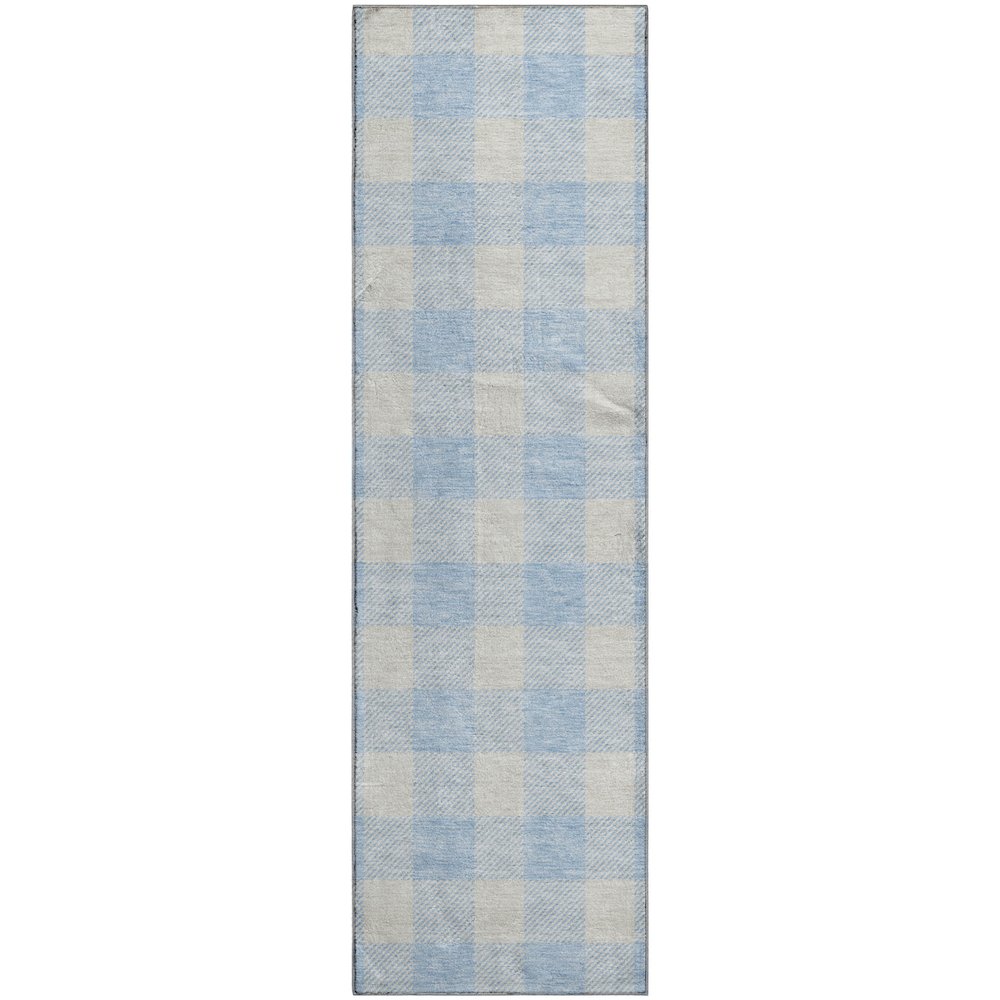 Premium Machine Washable Mayfield AMF923 Sky 2'3" x 7'6" Runner Rug. Picture 1