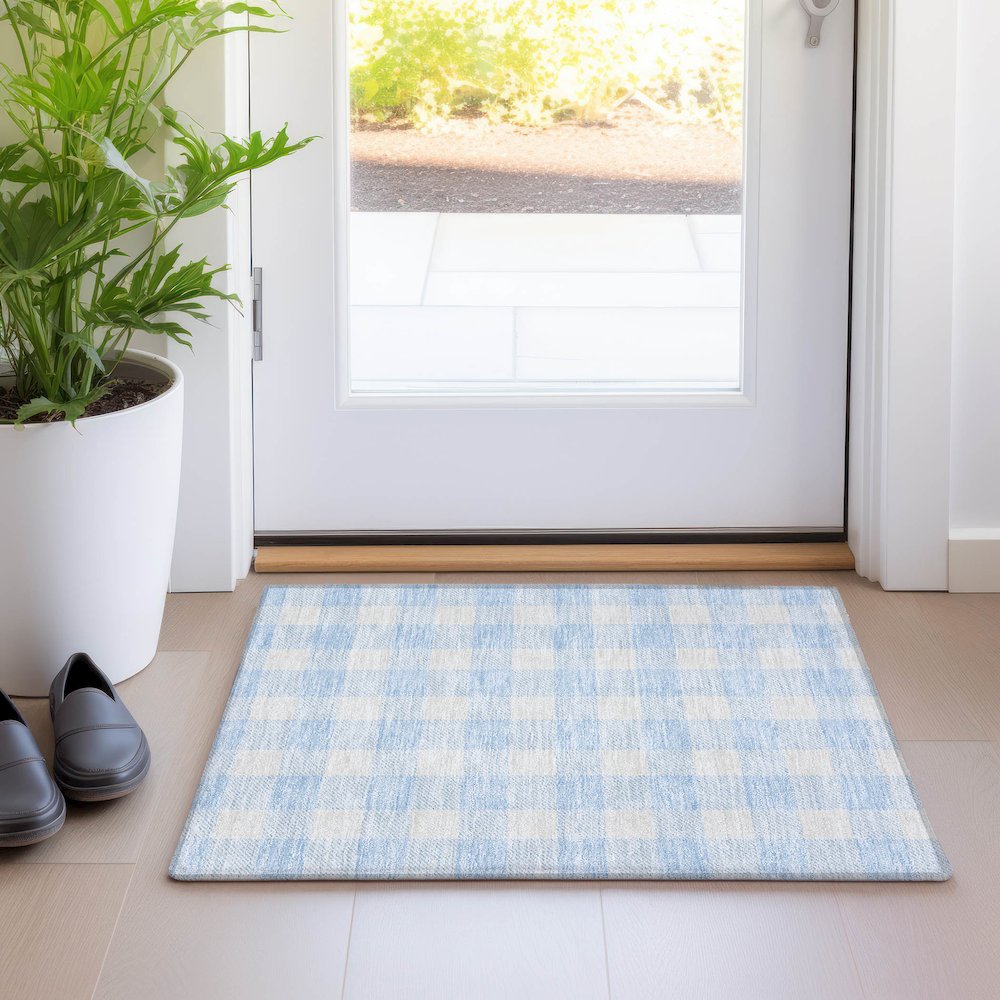 Premium Machine Washable Mayfield AMF923 Sky 1'8" x 2'6" Rug. Picture 5