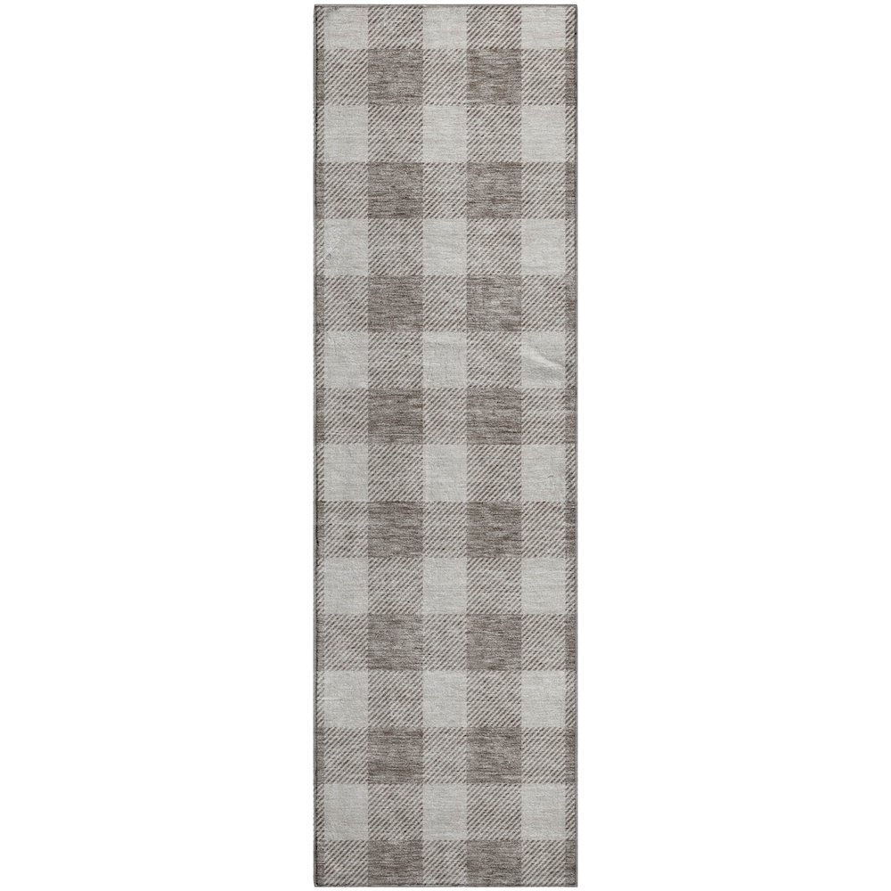 Premium Machine Washable Mayfield AMF923 Taupe 2'3" x 7'6" Runner Rug. Picture 1