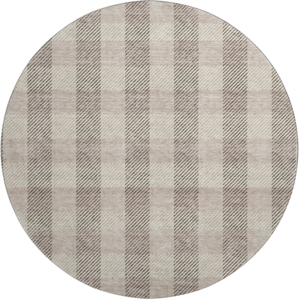 Premium Machine Washable Mayfield AMF924 Beige 8' x 8' Round Rug. Picture 1