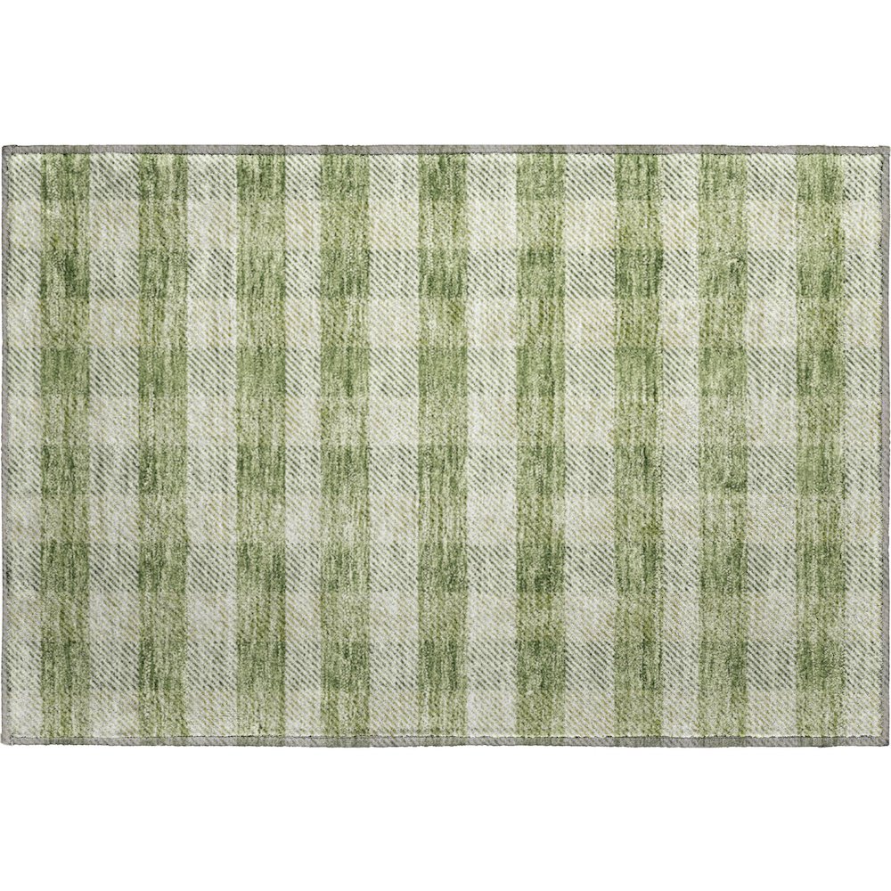 Premium Machine Washable Mayfield AMF924 Green 1'8" x 2'6" Rug. Picture 1