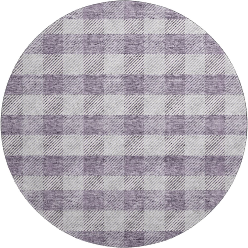 Premium Machine Washable Mayfield AMF924 Lavender 8' x 8' Round Rug. Picture 1