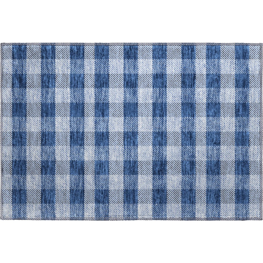 Premium Machine Washable Mayfield AMF924 Navy 1'8" x 2'6" Rug. Picture 1