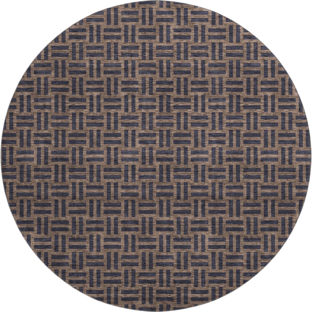 Premium Machine Washable Mayfield AMF925 Chocolate 8' x 8' Round Rug. Picture 1