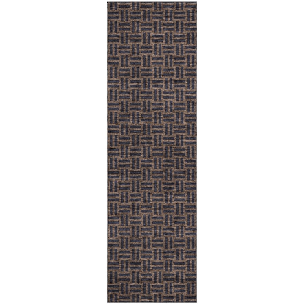 Premium Machine Washable Mayfield AMF925 Chocolate 2'3" x 7'6" Runner Rug. Picture 1