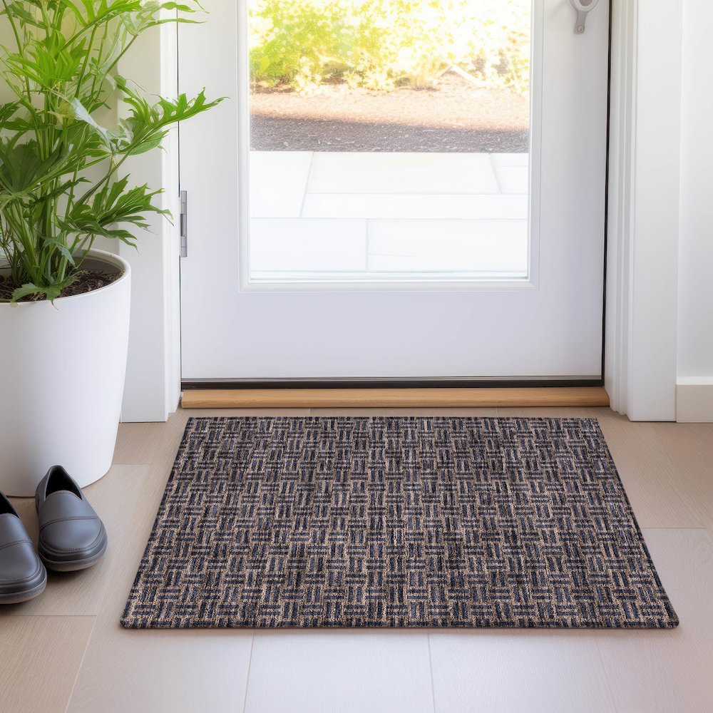 Premium Machine Washable Mayfield AMF925 Chocolate 1'8" x 2'6" Rug. Picture 5
