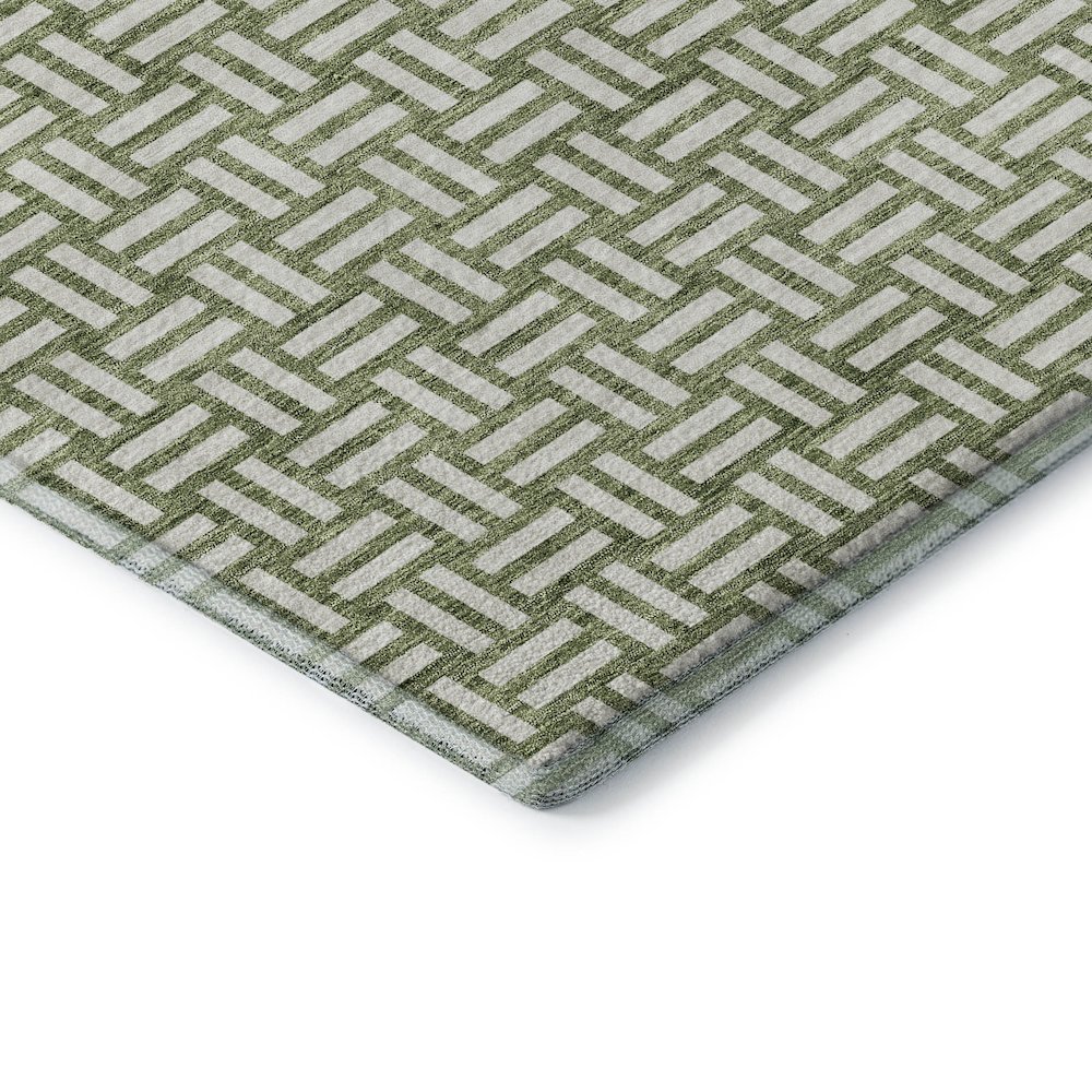 Premium Machine Washable Mayfield AMF925 Green 1'8" x 2'6" Rug. Picture 3
