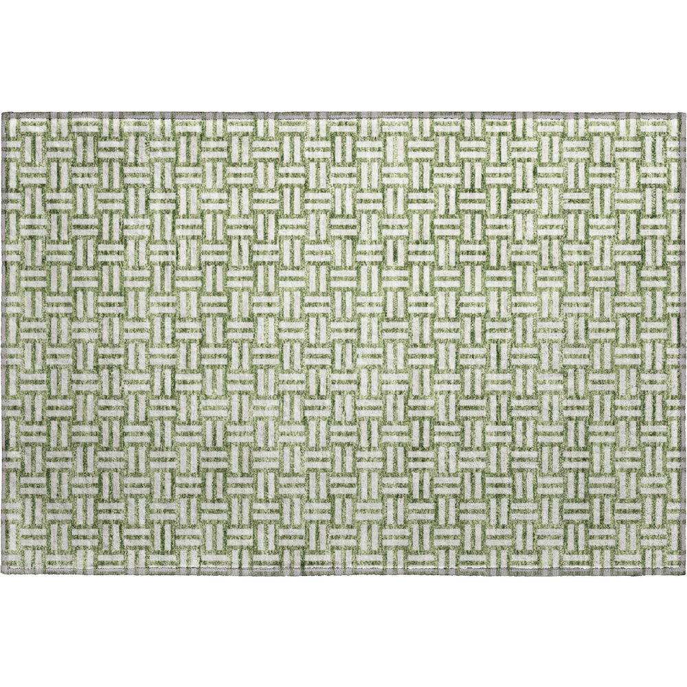 Premium Machine Washable Mayfield AMF925 Green 1'8" x 2'6" Rug. Picture 1