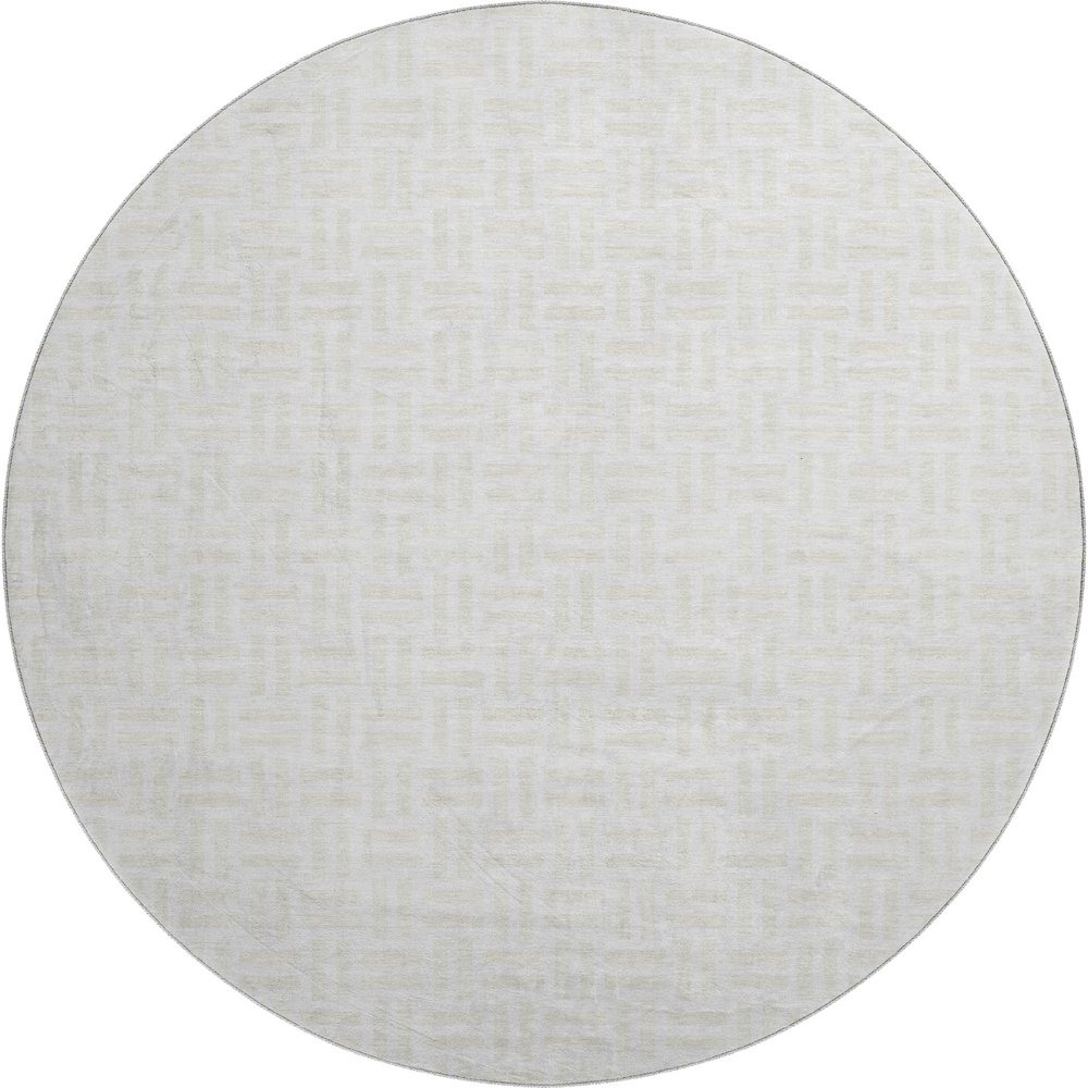 Premium Machine Washable Mayfield AMF925 Ivory 8' x 8' Round Rug. Picture 1