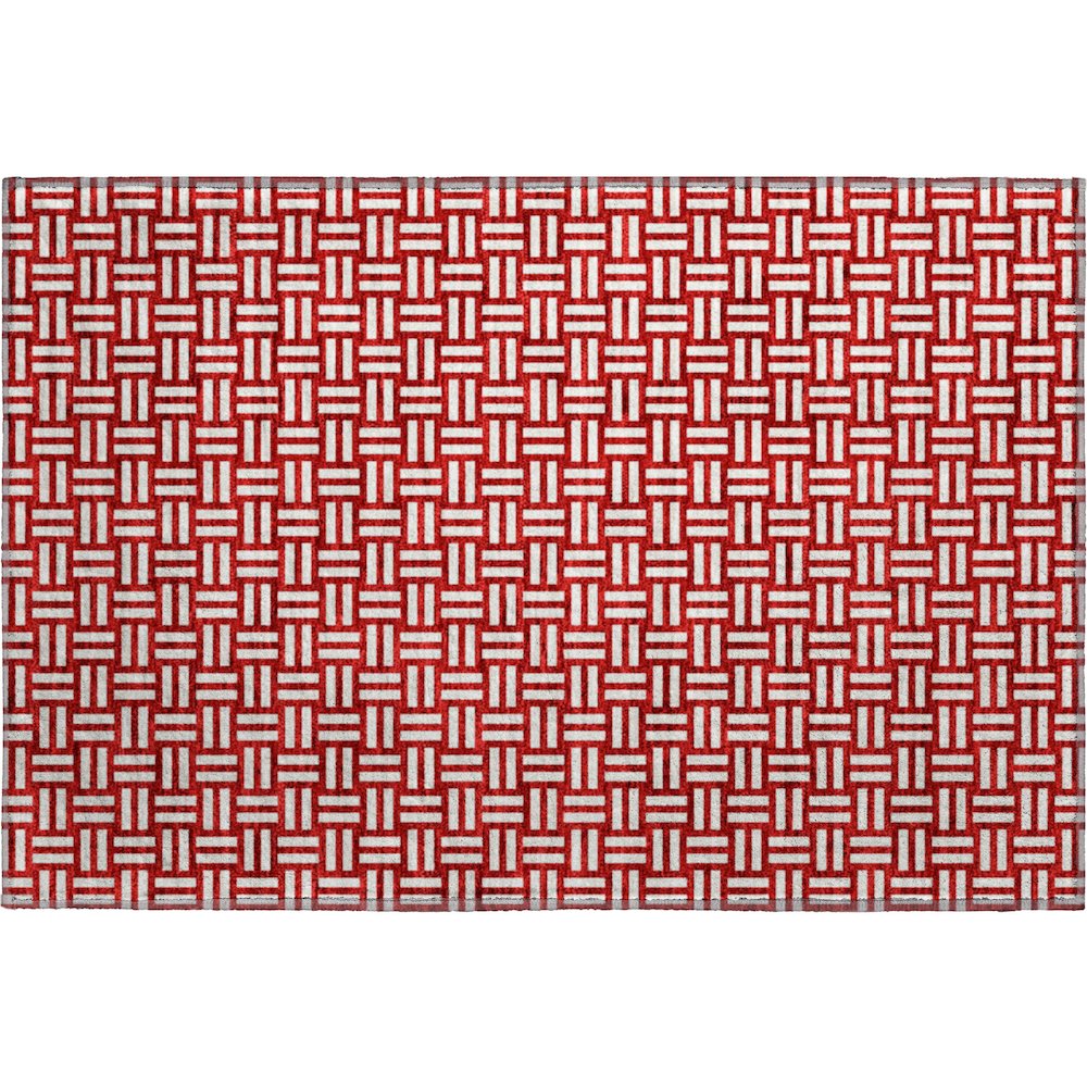 Premium Machine Washable Mayfield AMF925 Red 1'8" x 2'6" Rug. Picture 1