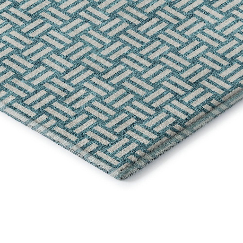 Premium Machine Washable Mayfield AMF925 Teal 1'8" x 2'6" Rug. Picture 3