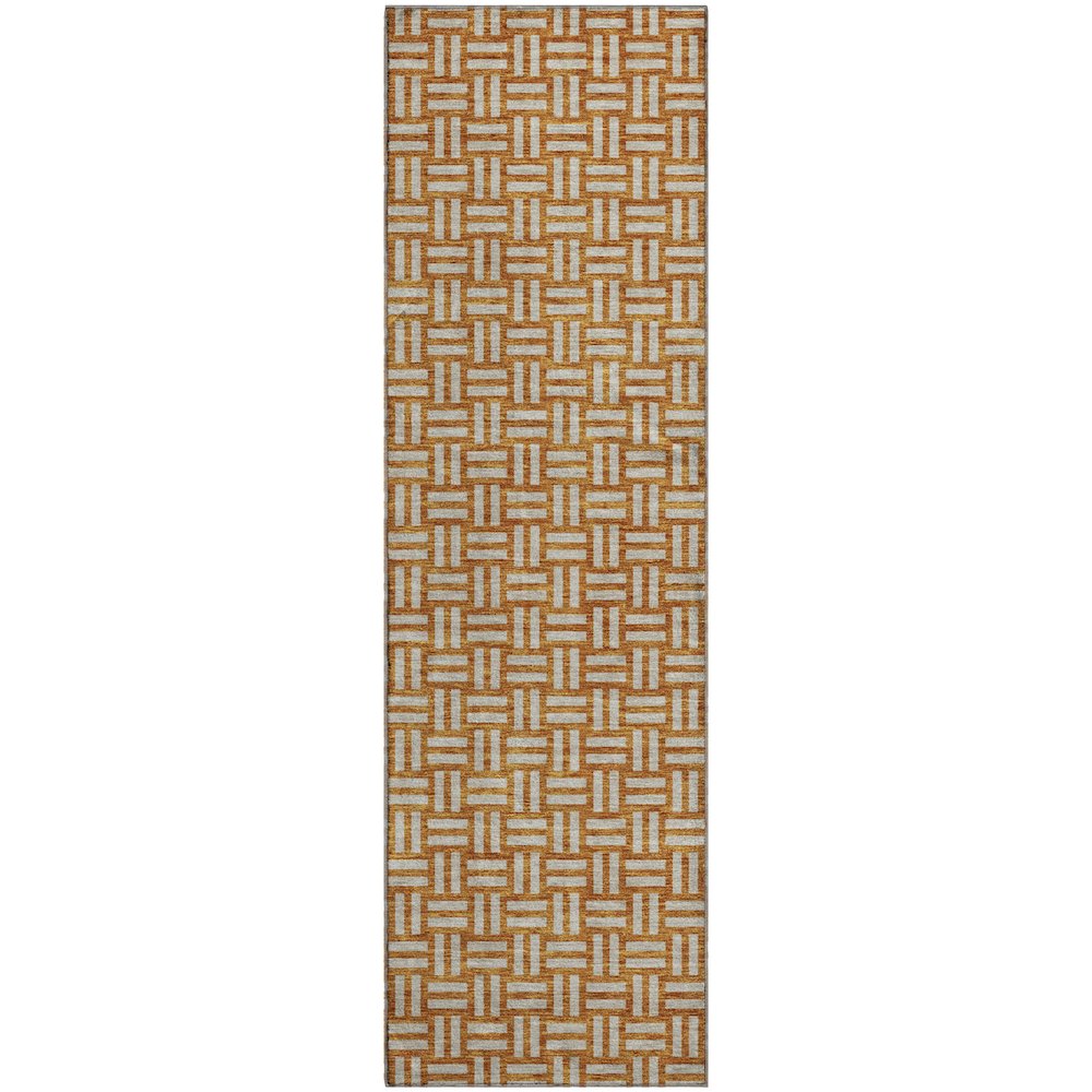 Premium Machine Washable Mayfield AMF925 Terracotta 2'3" x 7'6" Runner Rug. Picture 1