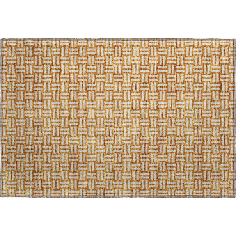 Premium Machine Washable Mayfield AMF925 Terracotta 1'8" x 2'6" Rug. Picture 1