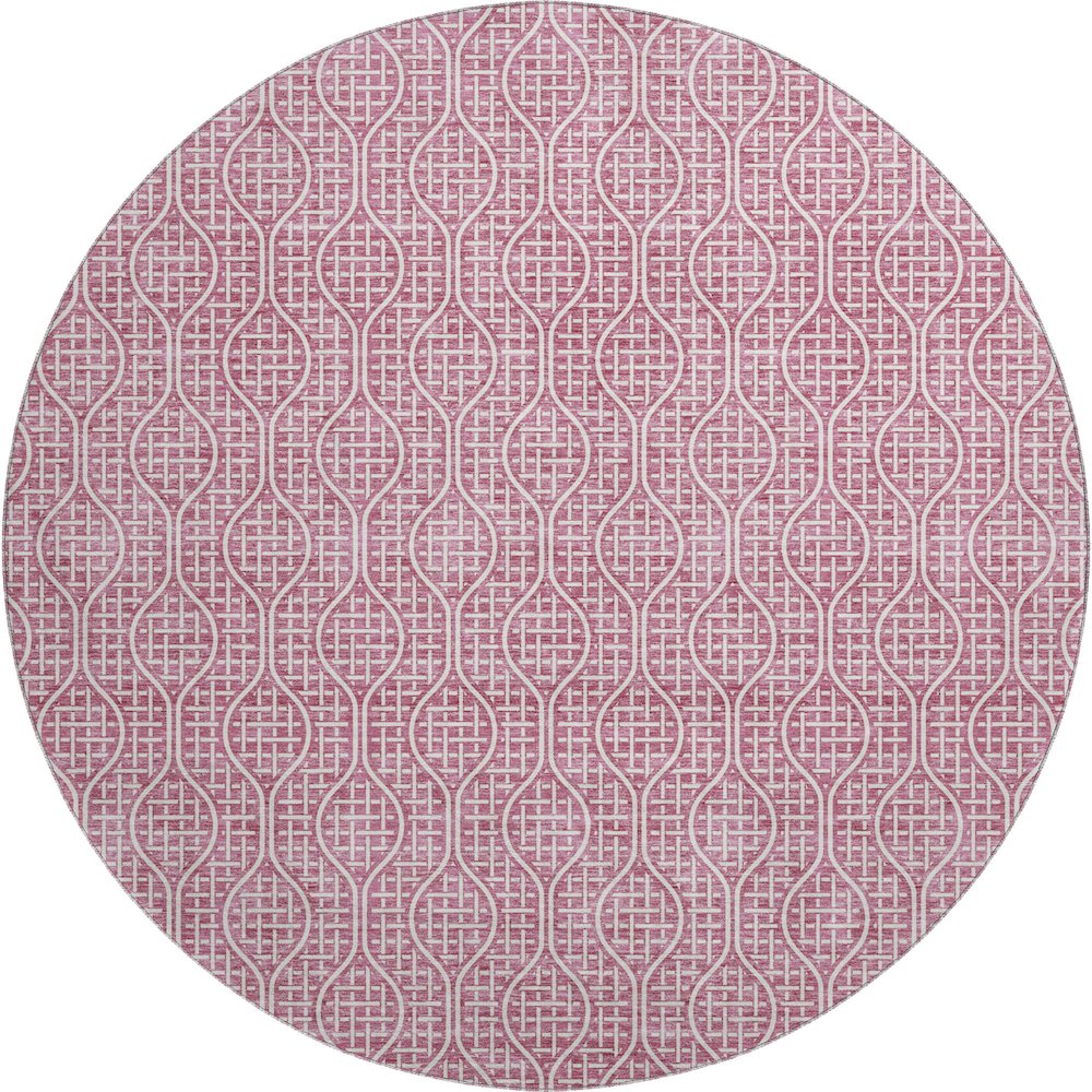 Premium Machine Washable Mayfield AMF926 Blush 8' x 8' Round Rug. Picture 1