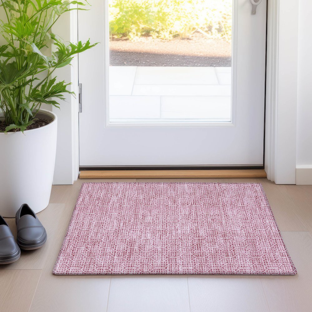 Premium Machine Washable Mayfield AMF926 Blush 1'8" x 2'6" Rug. Picture 5