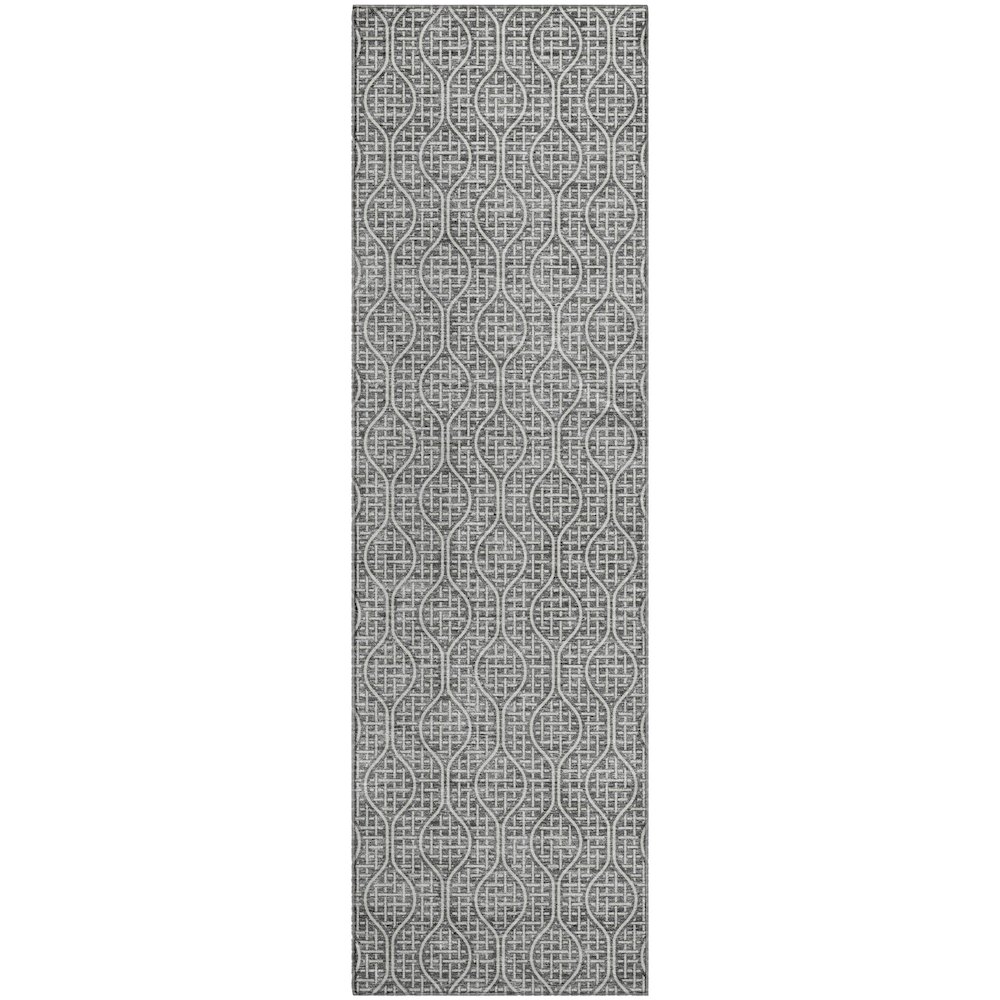 Premium Machine Washable Mayfield AMF926 Gray 2'3" x 7'6" Runner Rug. Picture 1