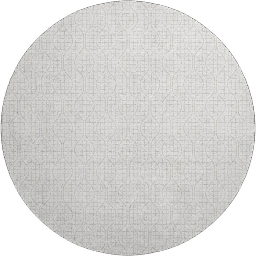 Premium Machine Washable Mayfield AMF926 Ivory 8' x 8' Round Rug. Picture 1