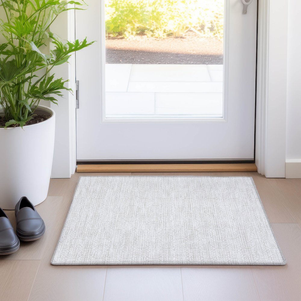 Premium Machine Washable Mayfield AMF926 Ivory 1'8" x 2'6" Rug. Picture 5