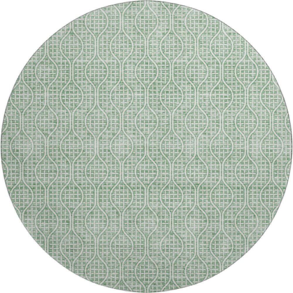 Premium Machine Washable Mayfield AMF926 Sage 8' x 8' Round Rug. Picture 1