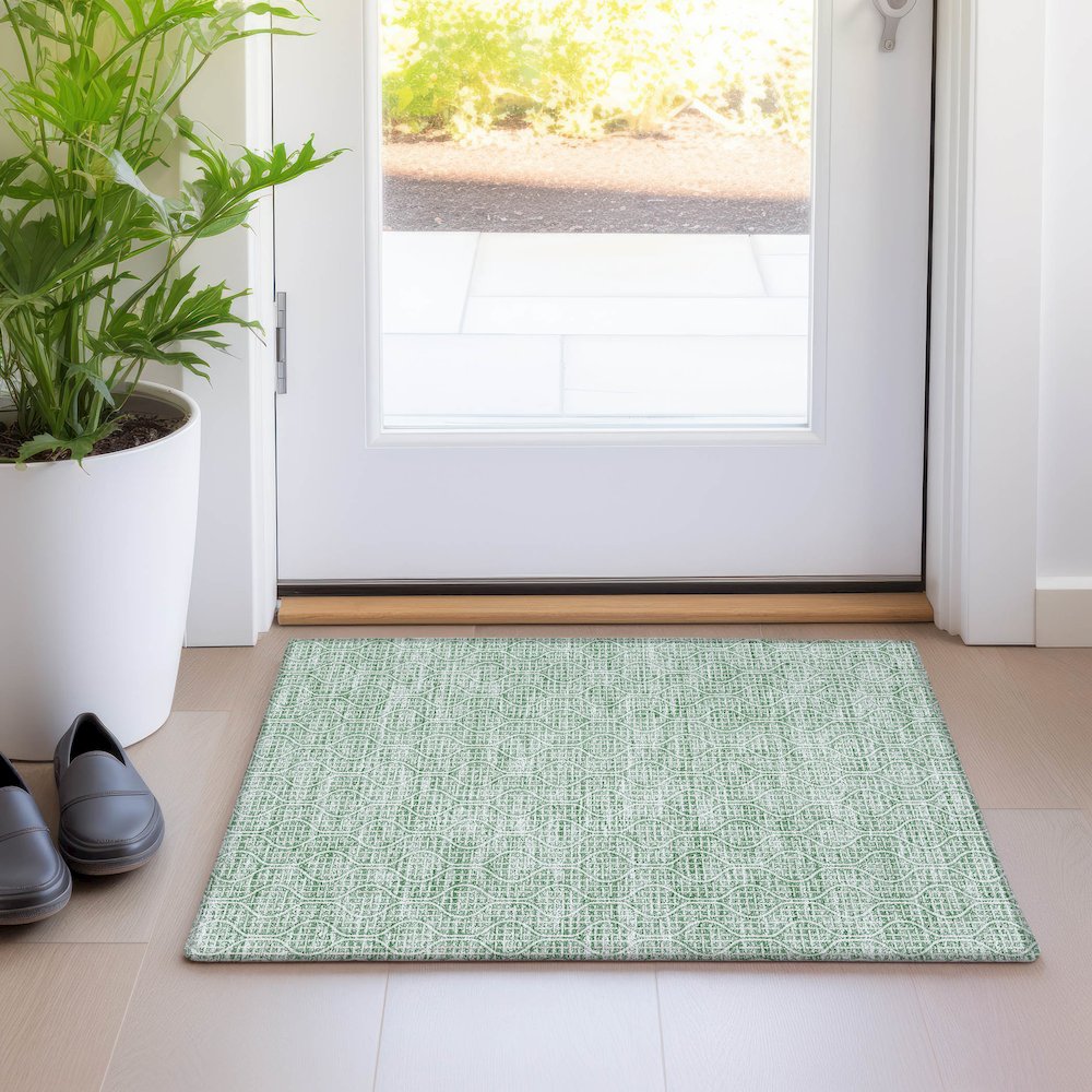Premium Machine Washable Mayfield AMF926 Sage 1'8" x 2'6" Rug. Picture 5