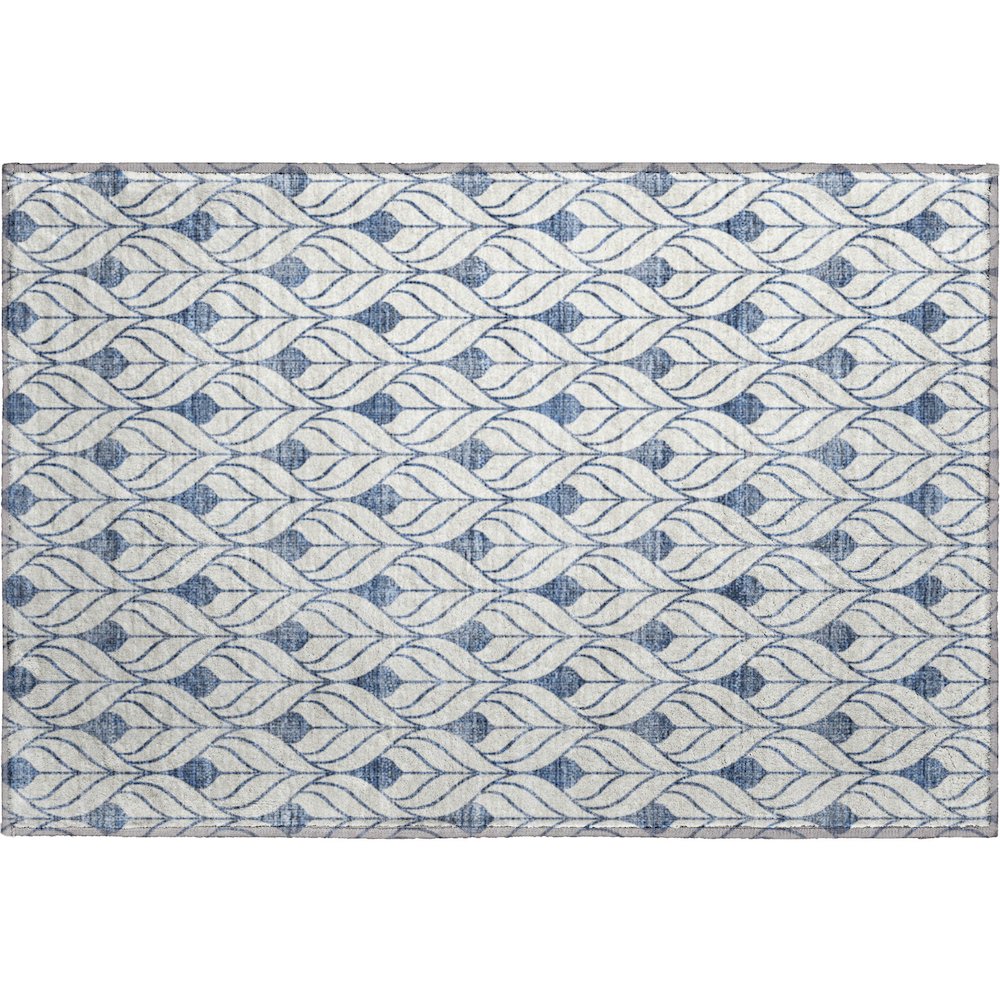 Premium Machine Washable Mayfield AMF927 Blue 1'8" x 2'6" Rug. Picture 1