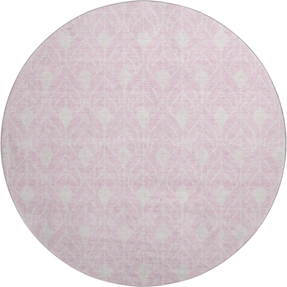 Premium Machine Washable Mayfield AMF927 Pink 8' x 8' Round Rug. Picture 1