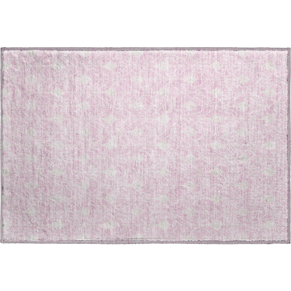 Premium Machine Washable Mayfield AMF927 Pink 1'8" x 2'6" Rug. Picture 1