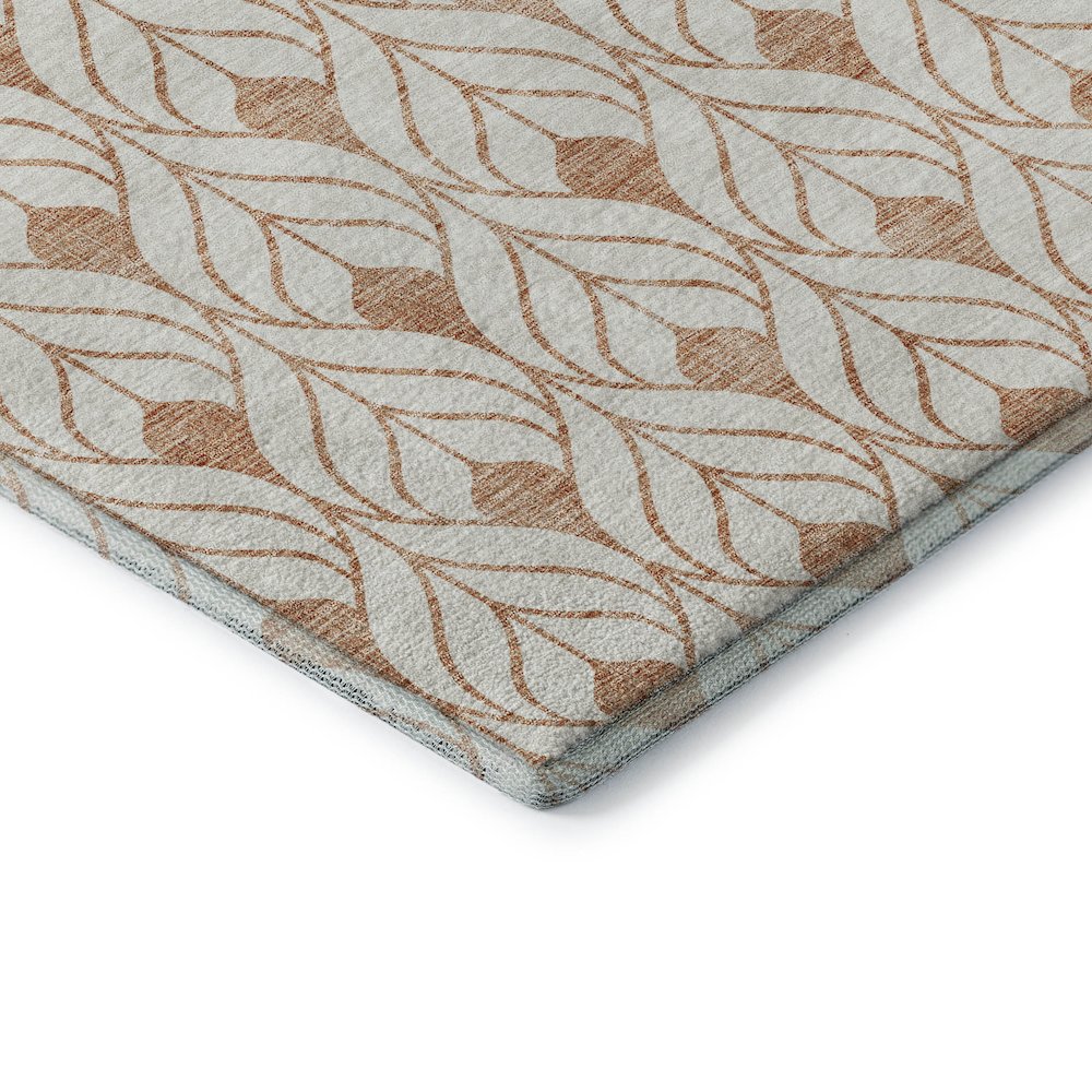 Premium Machine Washable Mayfield AMF927 Salmon 1'8" x 2'6" Rug. Picture 3