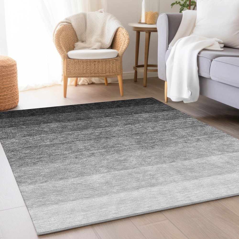 Premium Machine Washable Mayfield AMF928 Black 2'6" x 3'10" Rug. Picture 5