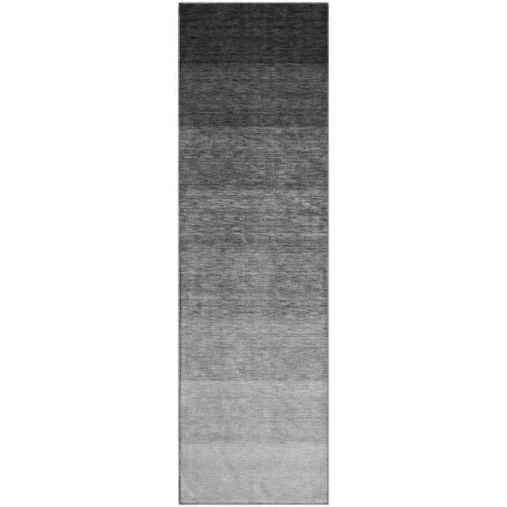 Premium Machine Washable Mayfield AMF928 Black 2'3" x 7'6" Runner Rug. Picture 1