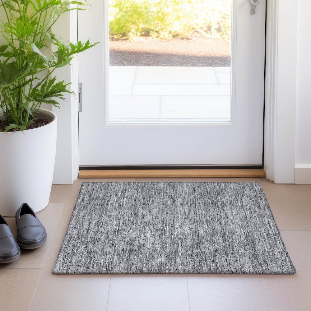 Premium Machine Washable Mayfield AMF928 Black 1'8" x 2'6" Rug. Picture 5