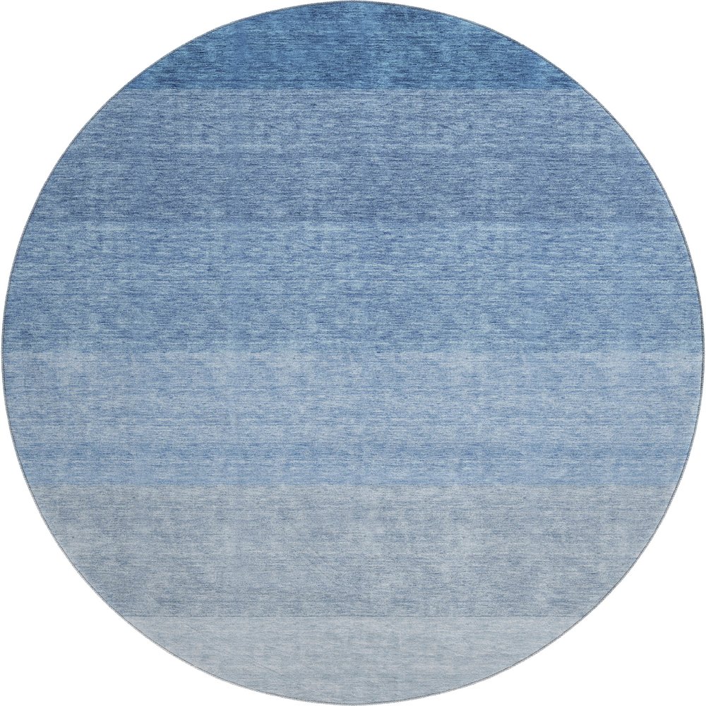 Premium Machine Washable Mayfield AMF928 Blue 8' x 8' Round Rug. Picture 1