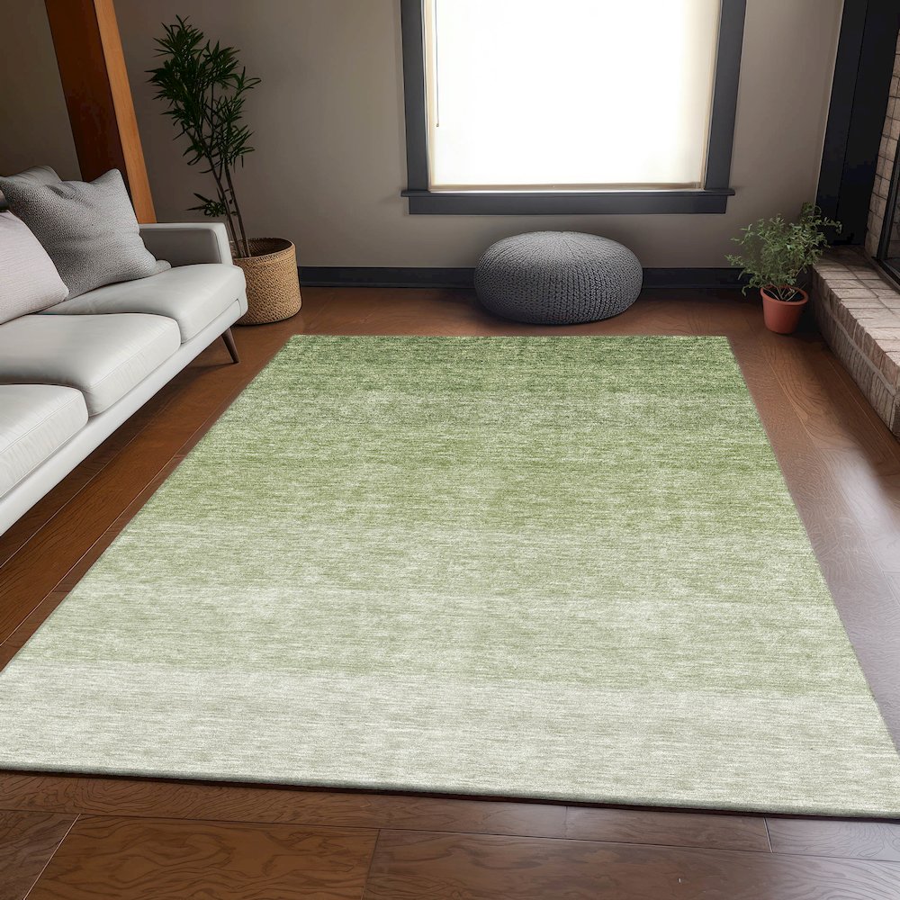 Premium Machine Washable Mayfield AMF928 Green 2'6" x 3'10" Rug. Picture 6