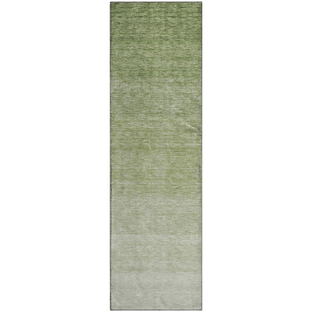 Premium Machine Washable Mayfield AMF928 Green 2'3" x 7'6" Runner Rug. Picture 1