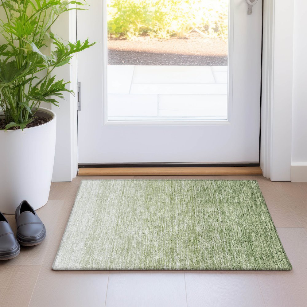 Premium Machine Washable Mayfield AMF928 Green 1'8" x 2'6" Rug. Picture 5