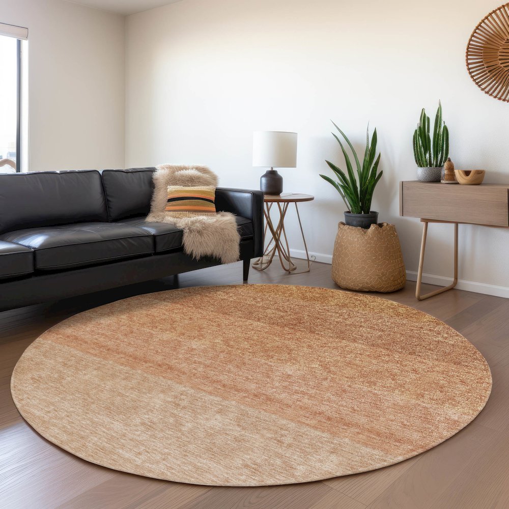 Premium Machine Washable Mayfield AMF928 Paprika 8' x 8' Round Rug. Picture 5