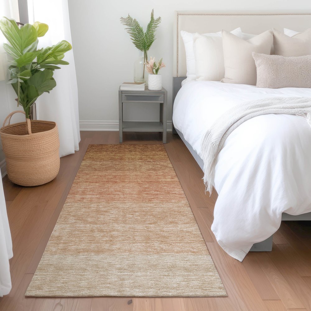 Premium Machine Washable Mayfield AMF928 Paprika 2'3" x 7'6" Runner Rug. Picture 5