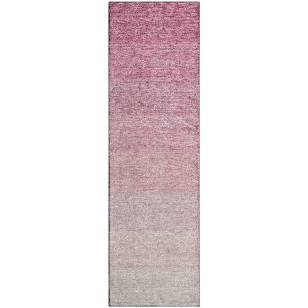 Premium Machine Washable Mayfield AMF928 Pink 2'3" x 7'6" Runner Rug. Picture 1