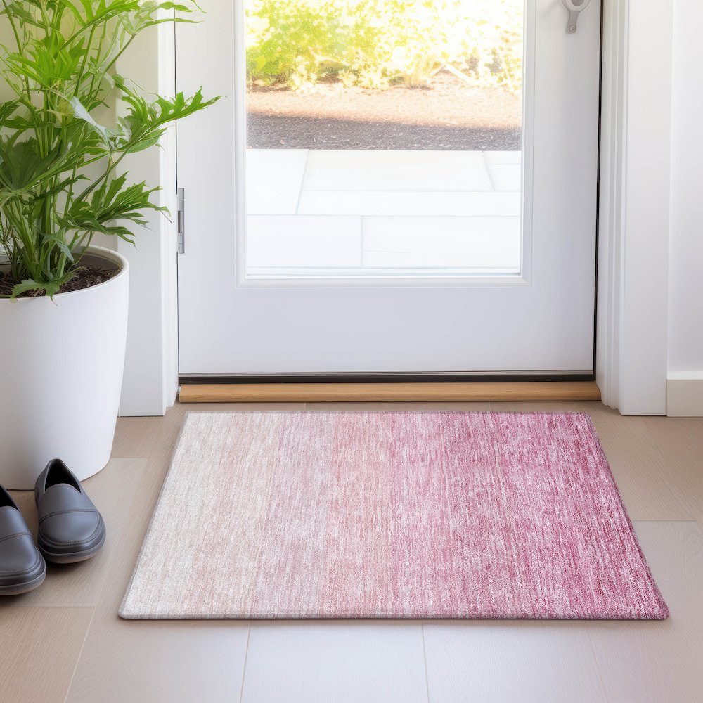 Premium Machine Washable Mayfield AMF928 Pink 1'8" x 2'6" Rug. Picture 5