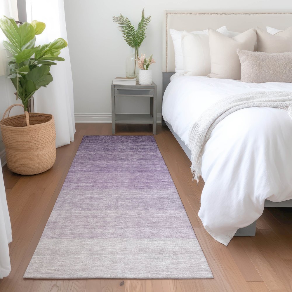 Premium Machine Washable Mayfield AMF928 Purple 2'3" x 7'6" Runner Rug. Picture 5