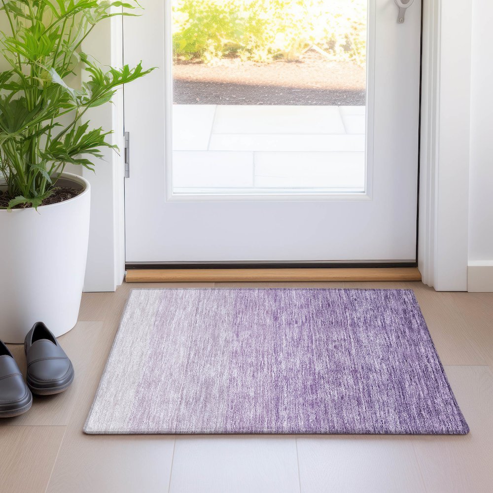 Premium Machine Washable Mayfield AMF928 Purple 1'8" x 2'6" Rug. Picture 5